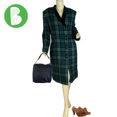 This Listing Is For The Dress Pictured Only. Kasper A.S.L. Vintage Circa 1990's -Green, Blue And Black -Velour Collar -Plaid -Wrap Dress -Lined -Button And Interior Tie Closure -Approximately Just-Past-The-Knee Length Depending On The Individual -Deadstock (Vintage With Original Tags Attached) Dress Is Marked Size 16 (42 Inch Bust) --Please Use Measurements Provided In Photos For Fit Determination; Size Tags Alone, Are Not A Reliable Source. Item Exterior Is Free Of Stains Or Holes. The Interior Black Halter Mini Dress, Plaid Wrap Dress, White Off Shoulder Dress, Womens T Shirt Dress, White Flower Dress, Leather Midi Dress, Satin Cocktail Dress, Formal Cocktail Dress, Dress The Population