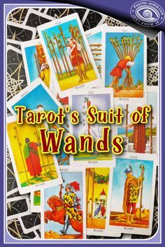 the tarot's suit of wands card game is shown in this image