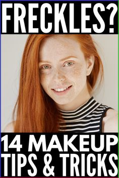 Makeup for Fair Skin and Freckles | If you're looking for tips on how to apply makeup for freckled skin, we've got you covered! With 14 application tips, products, videos, and step by step tutorials, we're sharing the best ideas for blondes and red heads with light skin tones. From the best foundation recos to enhance or hide freckles, to eye makeup ideas for fair skinned gals with green or blue eyes, to makeup tips to hide redness and blotchiness, don't miss these simple tricks and hacks! Makeup For Freckled Skin, Red Hair Blue Eyes Makeup, Makeup For Fair Skin, Freckled Skin, Red Hair Freckles, Pale Skin Makeup, How To Wear Makeup, Red Hair Blue Eyes, Fair Skin Makeup