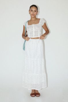 About this product LACE LONG TIERED SKIRT (ATTACHABLE LINING INCLUDED) 92% POLYESTER 8%SPANDEX Long Tiered Skirt, White Lace Crop Top, Crochet Mini Dress, Lounge Dress, Hair Accessories Jewelry, Lace Crop Tops, Tiered Skirt, Hat Hairstyles, Pleated Dress