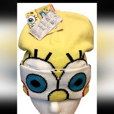 These Are New Old Stock (Nos) New. Licensed Item, With Original Tags, Sold In Specialty Stores In 2023. This Item Is Described In Full Below. Description On This Hat: This Is The Spongebob Winter Knit Hat And Fold Down Mask Hat (Area On The Face Is Mesh For You To Look Through) .The Flap Folds Down For A Different Look, Sizing- (Med To Xl , Stretches) Please Read: Seems To Have A Good Range Of Size If You Want To Wear, But We Sell It As A Display Collectible Only And No Returns). This Has Original Tags. Spongebob Knit Hat Box Yellow Cotton Beanie Hat, Trendy Yellow Hat One Size Fits Most, Casual Adjustable Yellow Beanie, Trendy Yellow Hat For Streetwear, Casual Yellow Adjustable Beanie, Trendy Yellow Hat, Trendy Yellow Streetwear Hat, Adjustable Yellow Winter Beanie, Yellow One Size Fits Most Beanie