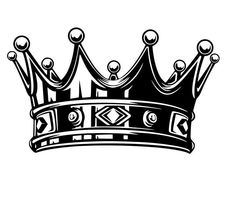 a black and white drawing of a crown