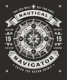 the seal will set you free navigator emblem on black background for t - shirt or poster