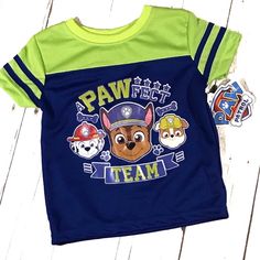 New With Tags Paw Patrol Shirt Size 24 Month 080 Green Cartoon Print T-shirt For Playtime, Blue Fun T-shirt For Playtime, Green Crew Neck T-shirt For Play, Cotton Tops With Character Print For Playwear, Multicolor Shirt With Graphic Print For Playtime, Multicolor Crew Neck Top For Playtime, Green Character Print T-shirt For Playtime, Cute Green T-shirt For Playwear, Fun Character Print Tops For Playtime