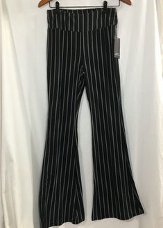 New No Boundaries Stripe Knit Flare Pants Juniors Women Many Sizes Black Cream. Smoke Free and pet free home. Sticker Price may fall off. 90% polyester/10% spandex. Revised on 2/19/24 by S.M. Black Comfort Stretch Bottoms For Fall, Comfort Stretch Black Bottoms For Fall, Striped Stretch Pants For Loungewear, Stretch Striped Pants For Loungewear, Striped Bottoms For Fall Loungewear, Striped Fitted Full-length Bottoms, Stretch Striped Bottoms In Elastane, Fall Striped Stretch Pants, Striped Stretch Pants For Fall