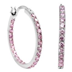 New With Tags Stunning Lab Created Pink Diamond Hoop Earrings In Sterling Silver Are Elegant, Classy And Stylish. Delicately Handcrafted In Sterling Silver, These Earrings Are Encrusted With 50 Lab Created Round Prong Set Pink Diamonds And Have A Tcw Of 1.85. They Measure 1.10" In Height And Have A Latch Hook Closure For Pierced Ears. These Gorgeous Earrings Make A Perfect Gift Or Keep For Yourself As One Of Your Jewelry Staples. Brand New With Tags. Thank You For Shopping My Closet And Don't Fo Marcasite Earrings, Kyanite Earrings, Boho Hoop Earrings, Blue Crystal Earrings, Boho Chic Earrings, Geode Earrings, Jewelry Staples, Chic Earrings, Statement Drop Earrings