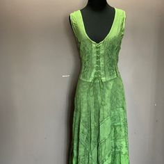 Green Women's Sleeveless Fitted Dress Flowy Sleeveless Rayon Maxi Dress, Fitted Sleeveless Cotton Dress, Fitted Sleeveless Casual Sundress, Green Fitted Sleeveless Evening Dress, Green Bohemian Sleeveless Dress For Spring, Green Sleeveless Rayon Midi Dress, Sleeveless Flowy Green Midi Dress, Fitted Green Sleeveless Maxi Dress, Green Fitted Sleeveless Maxi Dress