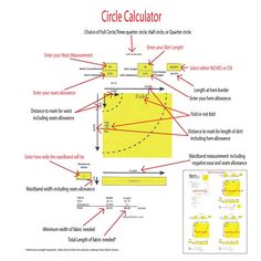 the diagram shows how to use circle calculator in order to find out what is needed