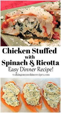 chicken stuffed with spinach and ricotta is an easy dinner recipe for the whole family