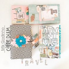 several different types of paper and magnets on a white surface with the word travel written in small letters