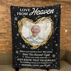 a blanket with an image of a man's face on it