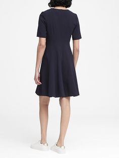 Paneled Fit-and-Flare Dress | Banana Republic Fit And Flare Dress, A Line Skirt, Flare Dress, A Line Skirts, Fit And Flare, The Office, Banana Republic, Dresses For Work, Short Sleeve Dresses