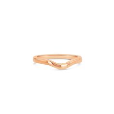 An 18-karat solid gold wave-shaped band. Elegant Polished Band Ring, 14k Gold Curved Jewelry For Formal Occasions, Curved 14k Gold Jewelry For Formal Occasions, Elegant Rose Gold Bands With Polished Finish, Elegant Rose Gold Band With Polished Finish, Formal 14k Gold Curved Jewelry, Modern Twist Curved Ring With Polished Finish, Modern Twist Curved Rings With Polished Finish, Elegant 14k Gold Curved Rings