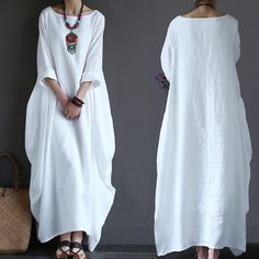 Cotton Linen Robe Female Dresses Elegant Long Sleeve O Neck Maxi Kaftan Dress Casual Vintage Solid Vestidos Dresses Elegant Long, Linen Gown, Linen Robe, Maxi Kaftan, Linen Dress Women, Dress Women Elegant, Elegant Dresses For Women, Linen Maxi Dress, Dresses Elegant