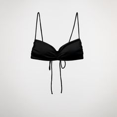 Nwt! Zara Ruched Bikini Top Black Size M Black Ruched Bandeau Swimwear, Chic Black Swimwear With Ruched Back, Black Ruched Swimwear For Sunbathing, Black Ruched Tankini For The Beach, Party Swimwear With Ruched Triangle Top, Party Triangle Top Ruched Swimwear, Chic Ruched Swimwear For Summer, Zara Beachwear For Vacation, Black Ruched Tankini For Beachwear