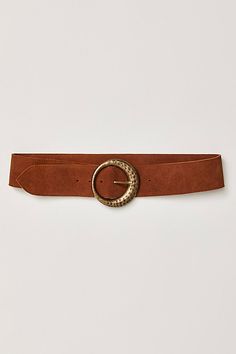 Just as effortless as it is essential, this timeless hip belt is featured in a stunning suede fabrication with a defined metal buckle at center for an edgy finishing touch. | Luna Hip Belt by Free People in Brown, Size: M/L Women Belts For Dresses, Stylish Women’s Belts, Free People Belt, Belts For Women Jeans, Belts Aesthetic, Womens Designer Belts, Mom Clothes, Modern Cowgirl, Hip Belt