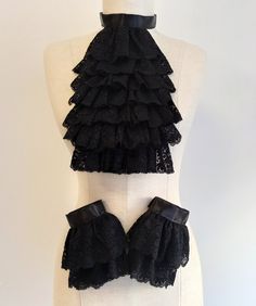 a mannequin with black ruffles on it