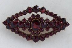 Antique Pin - Antique Victorian Bohemian Garnet Gold Filled Pin Antique Red Brooch, Antique Red Brooch Jewelry, Antique Red Brooch For Formal Occasions, Victorian Times, Antique Pins, Garnet And Gold, Antique Brooches, Victorian Gold, Garnet Jewelry