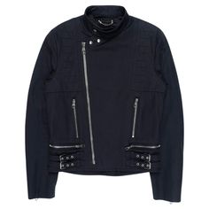 This sturdy cotton rider features high-quality silver hardware, and moto-cross ribbing on the front and back of the jacket. Inside the neck is Louis Vuitton’s signature silver chain. Condition: 9/10. No significant flaws. Tagged size: 46 Shoulder: 16.5in Pit to pit: 18.5in Length: 25in Sleeve: 25.5in Moto Cross, Hot Style, S Signature, Biker Jacket, Silver Hardware, Silver Chain, Louis Vuitton, Fashion Outfits, Clothes