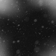 black and white photograph of snow falling down