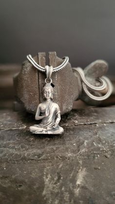 925k Sterling Silver Buddha Necklace. *Item Details  Gender: Unisex Adults  Material: 925k Sterling Silver  Pendant Weight: 5-7 Grams  Pendant Diameter: 3,00 cm × 1,50 cm Discover unique designs, handcrafted by 7S' s artisans. Artistic hands have added a special spirit to the details. You will find traditional and contemporary styles designed to delight those seeking something different. Handcrafted, Each Gold Plated and 925k Sterling Silver Necklace is a unique piece that is professionally and Silver Necklace Men, Oxidized Silver Necklace, Buddha Necklace, Mens Silver Necklace, Necklace Men, Horses Pendant, Special Jewelry, Christmas Gifts For Women, Oxidized Silver