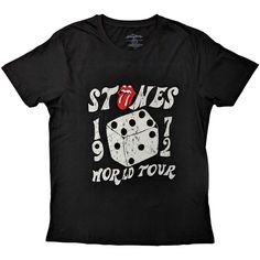 Rolling Stones Dice Tour '72 Unisex T-Shirt Stone World, Drawing Bag, Digital Screen, Screen Printing Designs, Sweatshirt Shirt, Soft Style, Rolling Stones, Screen Print, The Vintage