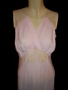 Antique Vintage Art Deco 1930s  Pale Pink  by TheFrenchBoudoir, $139.00 Vintage V-neck Wedding Sleepwear, Fitted Vintage V-neck Nightgown, Vintage V-neck Wedding Nightgown, Vintage Lace V-neck Nightgown, Vintage V-neck Nightgown With Lace Trim, Fitted Vintage Sleepwear With Lace Trim, Vintage Fitted Nightgown For Sleep, Fitted Vintage Sleepwear, Vintage Delicate Lace Sleepwear