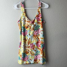 Tags: Swim Cover Up, Urban Outfitters, Vacation Yellow Fitted Sundress For Daywear, Fitted Yellow Sundress For Daywear, Yellow Printed Sleeveless Mini Dress, Yellow Printed Sundress For Vacation, Yellow Floral Print Cotton Mini Dress, Multicolor Beach Top, Yellow Summer Sundress For Daywear, Summer Yellow Sundress For Daywear, Yellow Floral Print Sundress For Daywear