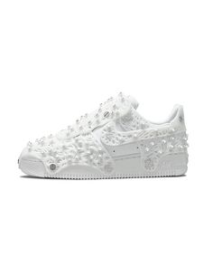 Reflective Air Forces, Luxury Synthetic Nike Air Force 1 For Sports, Luxury Nike Air Force 1 Lace-up For Streetwear, Nike Air Force 1 Swarovski, Luxury White Nike Air Force 1, Swarovski Nike