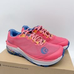 Topo Athletics Mountain Racer 2 Running Shoes Sneakers Pink Blue Women’s Us 6.5msrp $145 Condition: New With Box, Missing Box Lid. Super Pretty Color In Summer Pink Low-top Trail Running Shoes With Air Cushioning, Pink Slip-on Sneakers For Walking, Sporty Trail Running Sneakers, Pink Low-top Walking Shoes With Boost Midsole, Pink Cushioned Lace-up Trail Running Shoes, Casual Pink Trail Running Shoes With Air Cushioning, Casual Pink Trail Running Shoes With Cushioned Footbed, Pink Cushioned Walking Shoes For Running Errands, Pink Sporty Running Shoes With Ortholite Insole