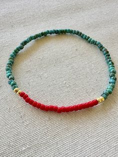 Anklet or Bracelet, Red and Turquoise Anklets, Boho Jewelry, Gifts for Mom, Handmade Bracelets, Beaded Bracelets, Boho Anklets, Anklets - Etsy Red Bohemian Jewelry With Letter Beads, Bohemian Red Jewelry With Letter Beads, Traditional Turquoise Bracelets For Beach, Red Letter Beads Festival Jewelry, Handmade Turquoise Anklet Bracelet, Bohemian Red Bracelets With Letter Beads, Red Bohemian Bracelets With Letter Beads, Traditional Red Beaded Bracelets For The Beach, Adjustable Red Anklets With Round Beads