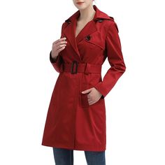 Introducing the Women's Angie Water Resistant Hooded Trench Coat, the perfect blend of style and functionality for the modern woman on the go. This sophisticated trench coat boasts a water-resistant shell, keeping you dry and stylish no matter the weather. The removable hood adds versatility, allowing you to adapt to changing conditions with ease. With its hidden front closure and clean lines, this coat exudes an effortless elegance that can take you from day to night with ease. The front and ba Fall Single Breasted Raincoat, Fall Single-breasted Raincoat, Fall Solid Single-breasted Raincoat, Solid Long Raincoat For Fall, Long Raincoat For Fall, Winter Workwear Raincoat, Single-breasted, Winter Workwear Raincoat Single Breasted, Long Solid Color Raincoat For Fall, Winter Single-breasted Raincoat For Work