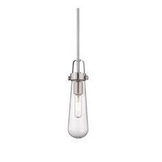 a single light pendant fixture with clear glass