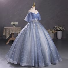 DSP A Line V Neck Tulle  Quinceanera Dresses 2024 with Appliques Princess Sweet 15 Years Girl Ball Gowns With Sleeves, Quinceanera Dresses Plus Size, Plus Size Ball Gowns, Rockabilly Wedding Dresses, Two Piece Bridesmaid Dresses, Flowy Prom Dresses, Blue Quinceanera Dresses, Polka Dot Wedding Dress, Wedding Dress Detachable Skirt