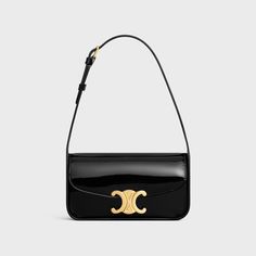 Celine Medium Triomphe Bag In Shiny Calfskin, Luxury Sleek Women's Baguette Bag, Ysl Medium Envelope Bag White, Luxury Miu Miu Shoulder Bag With Adjustable Strap, Classic Luxury Baguette Bag With Detachable Handle, Luxury Sleek Baguette Bag For Everyday Use, Luxury Timeless Baguette Bag For Evening, Luxury Sleek Shoulder Baguette Bag, Luxury Elegant Baguette Bag For Daily Use