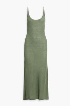 Shop on-sale ONIA Open-back crochet-knit linen midi dress for Woman. Browse the best deals from ONIA and luxury fashion at The Outnet. Summer Knit Dress, Green Papaya, Beach Wear Outfits, Ink Clothes, Linen Midi Dress, Dress Linen, Leaf Green, Beach Wear Dresses, Dress Cotton