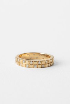 June Rings | Checked Cigar Band June Rings, Wide Wedding Rings, Couples Anniversary, Ring Stack, Jewelry Lookbook, Eternity Wedding Band, Put A Ring On It, Couple Rings, Gold Wedding Band