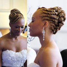 Wedding Dreadlock Hairstyles. - Gist94 Loc Updo, Natural Hair Bride, Wedding Hairstyles Bride, Dreadlock Styles, Dreads Styles, Hair Locks, Athletic Hairstyles, Dread Hairstyles