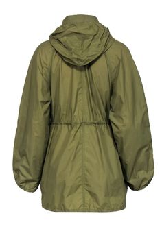 Whether you’re on a camping trip or wanting to be spring shower ready, Isabel Marant Etoile has got you covered! This chic yet functional cargo style windbreaker will be your go to piece this Spring! Pair this with jeans and sneakers for a comfortable and casual look! Size 6 (FR 38) 100% Nylon Zipper and snap button front Drawstring waist Four snap button pockets Zipper pack down hood Bust 45" Shoulder to hem 32" Sleeve length 29.5" Practical Hooded Outerwear With Pockets, Fall Camping Windbreaker With Pockets, Casual Solid Outerwear For Camping, Casual Outerwear For Camping, Nylon Long Sleeve Outerwear For Camping, Spring Green Waterproof Parka, Spring Windbreaker With Drawstring Hood For Outdoor, Spring Hiking Outerwear With Adjustable Hood, Practical Khaki Outerwear For Hiking