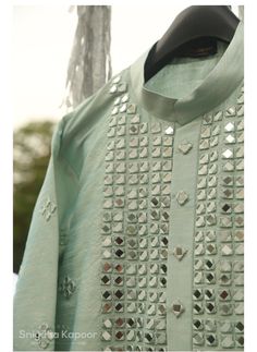 Mint green Men’s sherwani, Indian groom wedding wear mirror embroidered kurta with churidar pants/ groomsmen kurta outfit by LabelSnigdhaKapoor on Etsy Groomsmen Kurta, Groomsmen Indian, Kurta Outfit, Top Man, Mens Sherwani, Kurta Men, Wedding Outfit Men, Indian Groom, Indian Clothing