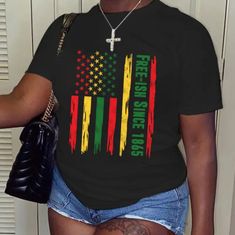 Free-Ish Juneteenth T-Shirt. Nwot Plus Size Kleidung, Casual Top, Star Print, Top Casual, Free Clothes, Plus Size Tops, Fashion Online Shop, Plus Clothing, All Fashion