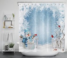 PRICES MAY VARY. MATERIAL:This shower curtain is made in Polyester Fabric.It is a light-weight fabric shower curtain,it's well made and durable ,soft touch imported. STANDARD SIZE: 72’’(W)x72’’(L) with 12 Holes.Suitable for the most bathroom with bathtub, There will be a slight difference in product sizes due to manual measurement.(Any size and any pictures customization is available). MACHINE WASHABLE:This shower curtain set dries quickly, effectively keeping the bathroom dry and clean,easily u Xmas Bathroom Decor, Snowman Shower Curtain, Curtains For Kids, Red Shower Curtains, Christmas Shower Curtains, Bird Stand, 2022 Christmas, Kids Curtains, Farmhouse Bathroom Decor