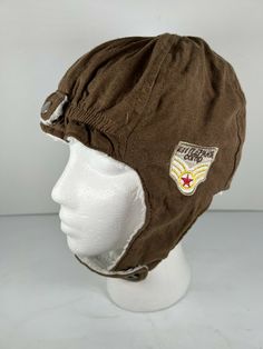 youth child winter hat fighter pilot hat. Winter Military Cap, Brown Military Hat For Winter, Vintage Winter Hats For Streetwear, Vintage Adjustable Bonnet For Winter, Vintage Adjustable Winter Bonnet, Kids Winter Hats, Fighter Pilot, Winter Hats, Hats