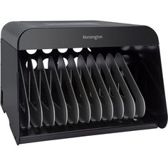 the kennington dish rack is black and holds many forks, knives and spoons