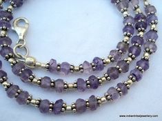 sterling silver & amethyst gem stone beads chain necklace Gold Bridal Jewellery Sets, Beads Chain, Jewellery Sets, Amethyst Gem, Rajasthan India, Great Design, Bridal Jewellery, Gem Stone, Amethyst Gemstone