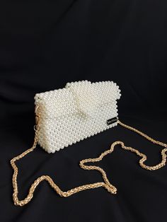 Beaded Rectangular Phone Bag For Parties, Rectangular Beaded Phone Bag For Parties, Party Beaded Rectangular Phone Bag, Elegant Square Phone Bag As Gift, Party Rectangular Beaded Phone Bag, White Rectangular Phone Bag For Party, Elegant White Square Phone Bag, Everyday Rectangular Beaded Clutch, Rectangular Bags With Beaded Chain For Gift