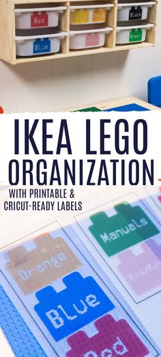 the ikea lego organization with printable and cricut - ready labels for kids