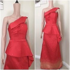 This beautiful Khmer modern dress perfect for party, wedding, and other occasions. Ship with USPS Priority Mail. Made in Cambodia 🇰🇭 Dress Measurements: Waist: 29 inches Bust: 31 inches Length: 55 inches Note: Due to lighting, the color may be a little bit different in person. *** CAN be altered to size S, M, and L. * The current measurements may or may not fit you perfectly. Most Cambodian clothing need to be altered in order to fit perfectly. If the clothes are loose, you need to alter the c Khmer Party Dress, Cambodia Dress, Cambodian Clothes, Clothes To Make, Cambodian Dress, Dress Measurements, Modern Dress, The Clothes, Traditional Outfits