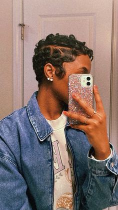 #relaxedstyle #pixiecut #blackwomenhairstyles #pincurls Curly Pixie Black Women, Mohawk Pixie Cut For Black Women, Pixie Cut 4c Hair, Blonde Pixie Cut On Black Women, Pixie With Curls, Relaxed Pixie Haircut Black Women, Ginger Pixie Haircut Black Women, Curly Pixie Cuts Black Women, Short Pixie Cut Black Women