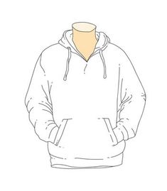 a drawing of a white hoodie on a mannequin